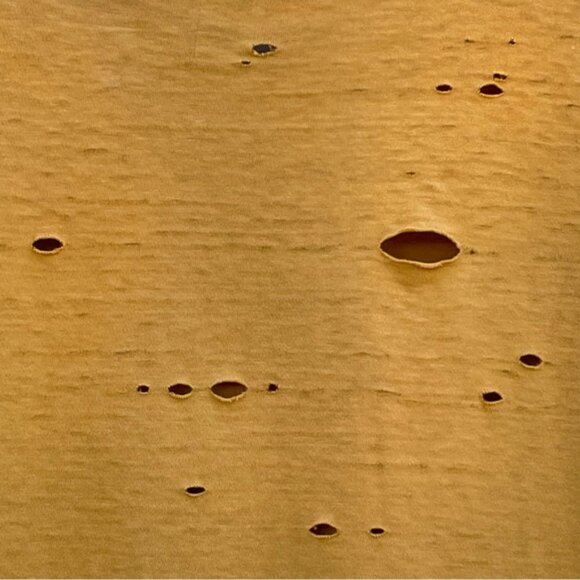 Gap Yellow Turmeric Women's Distressed V-neck T-shirt Size Med - Picture 7 of 9